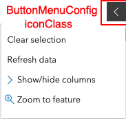 featuretable widget menu items