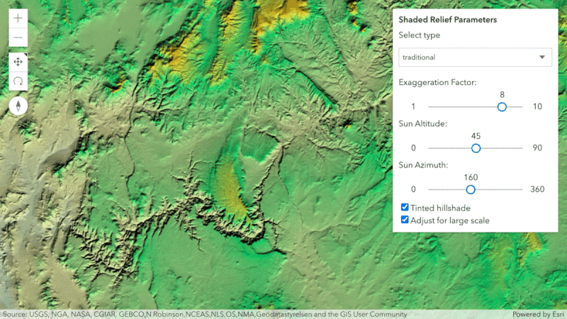 ImageryTileLayer - shaded relief renderer